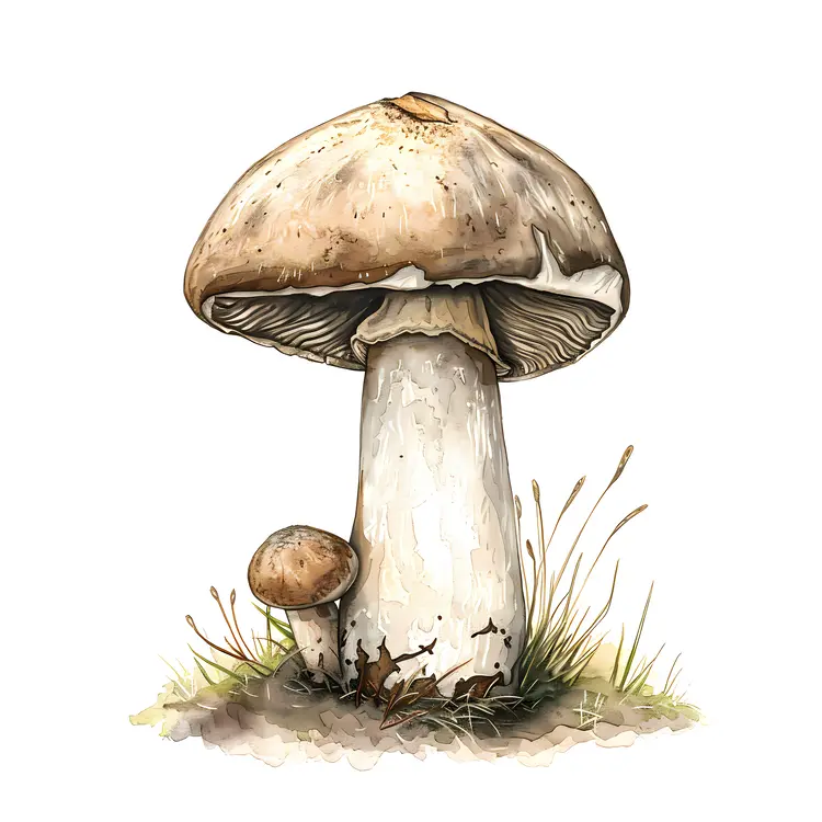 Brown Mushroom Illustration