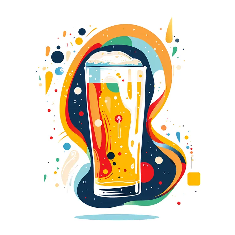 Colorful Beer Glass Illustration