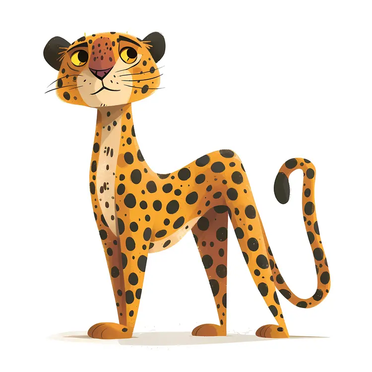 Tall Leopard Cartoon Illustration