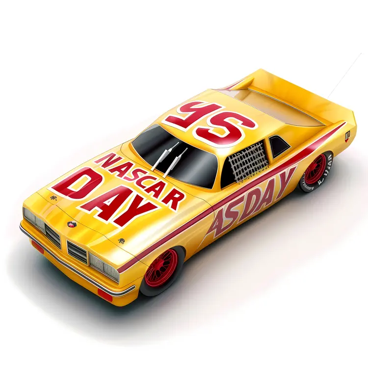Yellow NASCAR Race Car