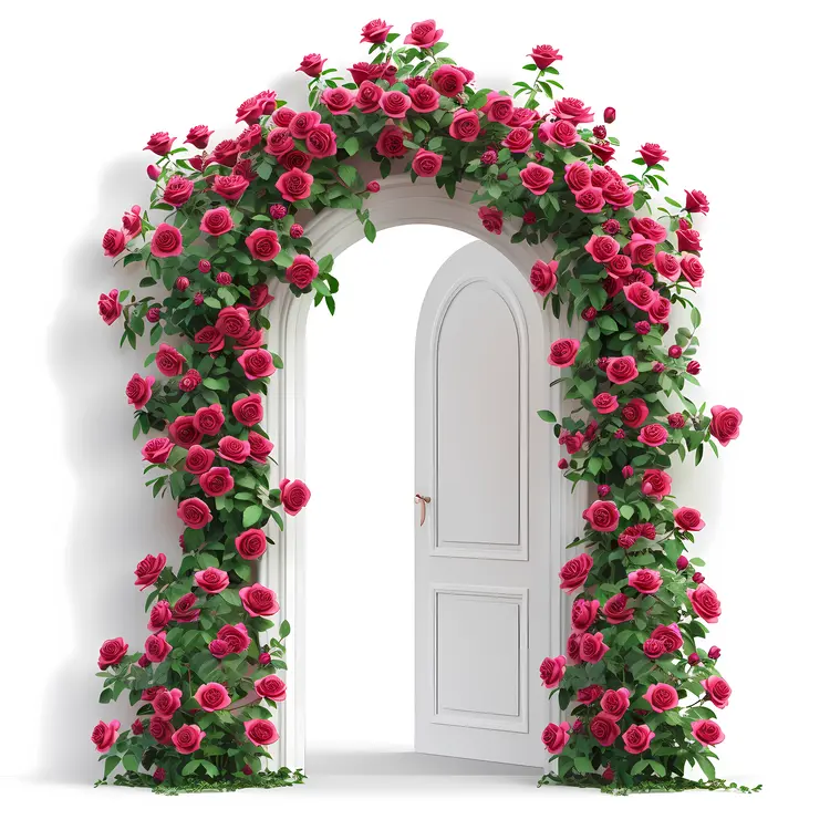 Elegant Rose Archway in a Garden