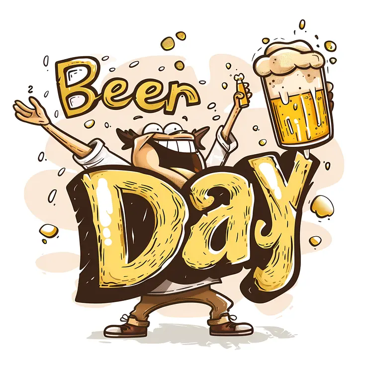 Cartoon Character Holding Beer Glass