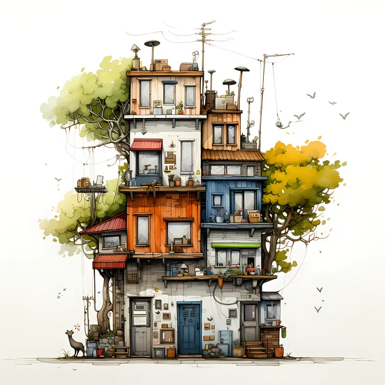 Small cute doodle house