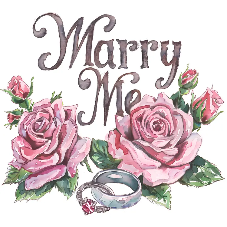 Pink Roses with Proposal Ring