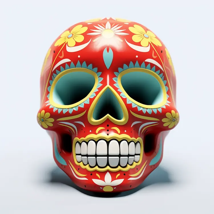 Red Sugar Skull for Day of the Dead