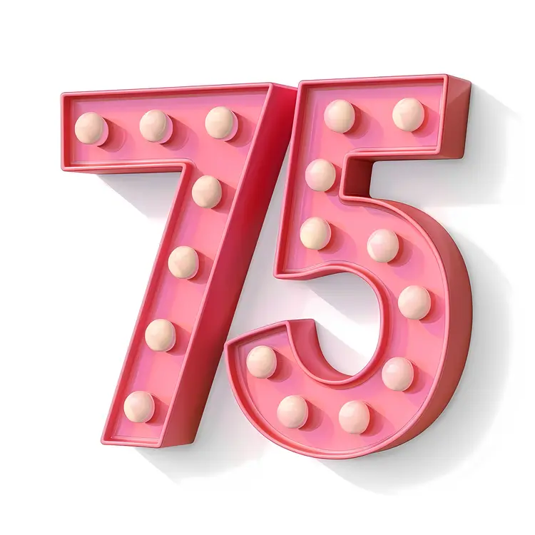 Pink Decorative Number 75