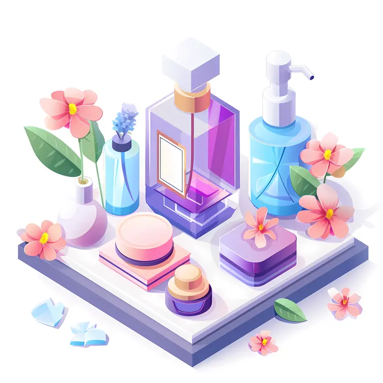 Elegant Perfume Bottles with Floral Accents