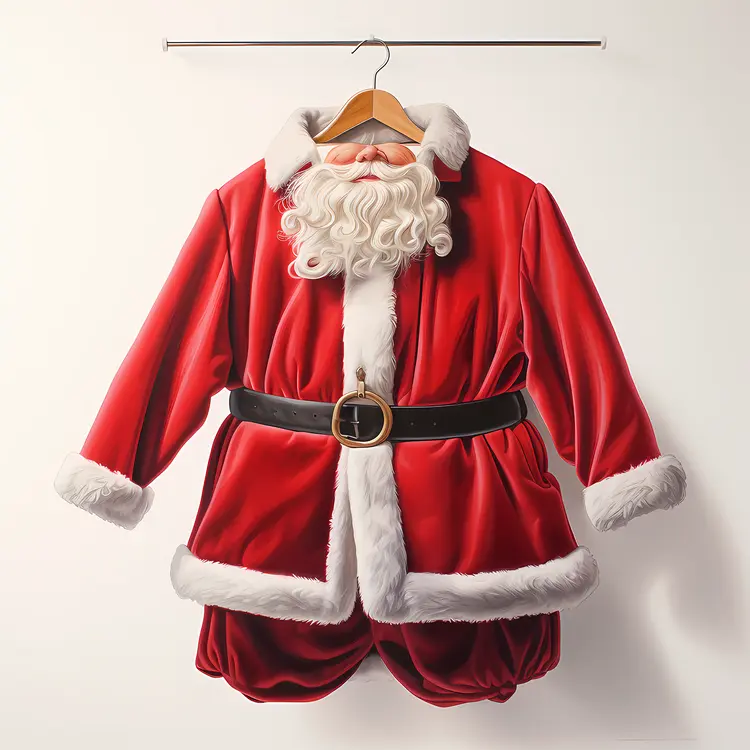 Santa Suit with Beard and Belt