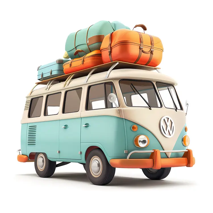 Vintage Van Packed for Adventure