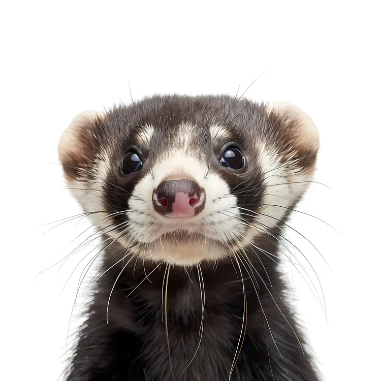 Charming Black and White Ferret
