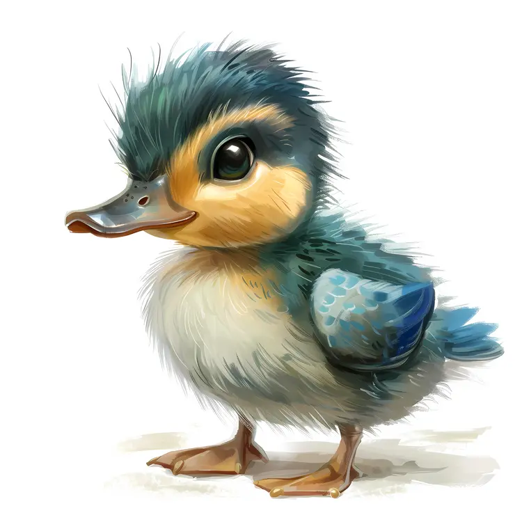 Blue Duckling Illustration