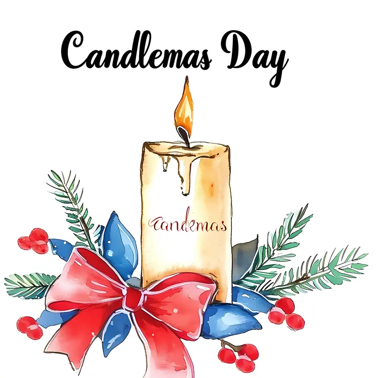 Candle with Bow for Candlemas Day
