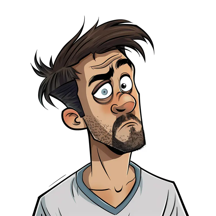 Confused Cartoon Man