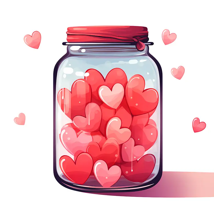 Red Hearts in a Jar