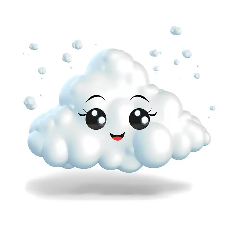 Smiling Cartoon Cloud with Cute Eyes