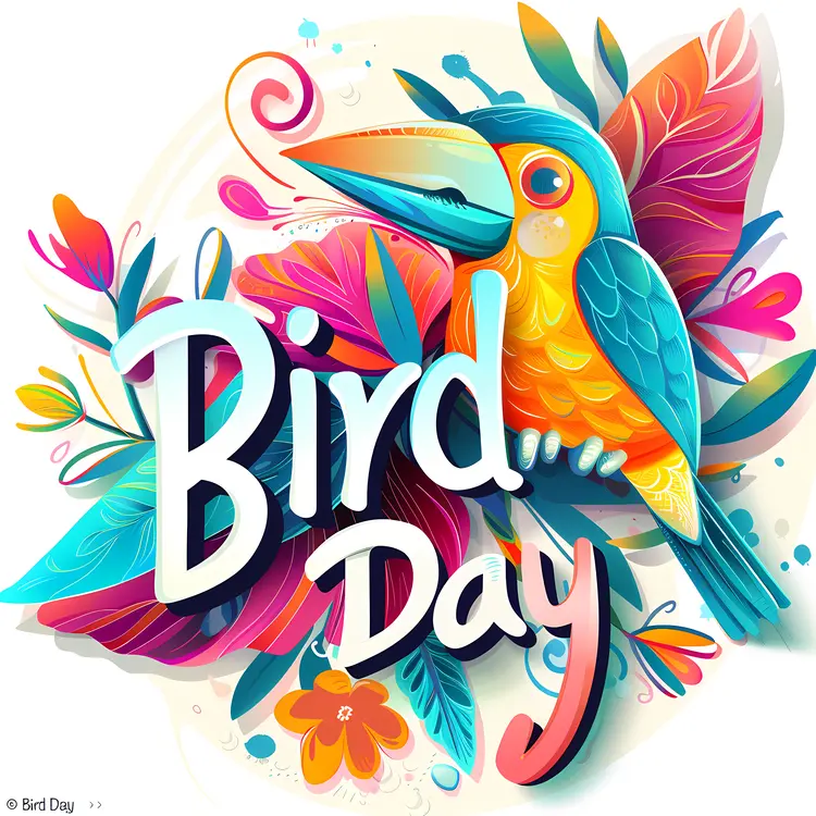 Colorful Bird Illustration for Bird Day