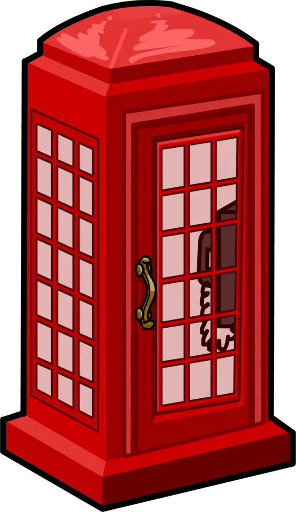 Classic Red Telephone Booth Illustration