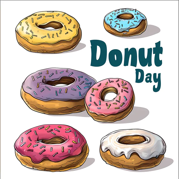 Colorful Donuts for Donut Day