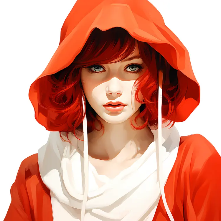 Stylish Woman in Red Hood