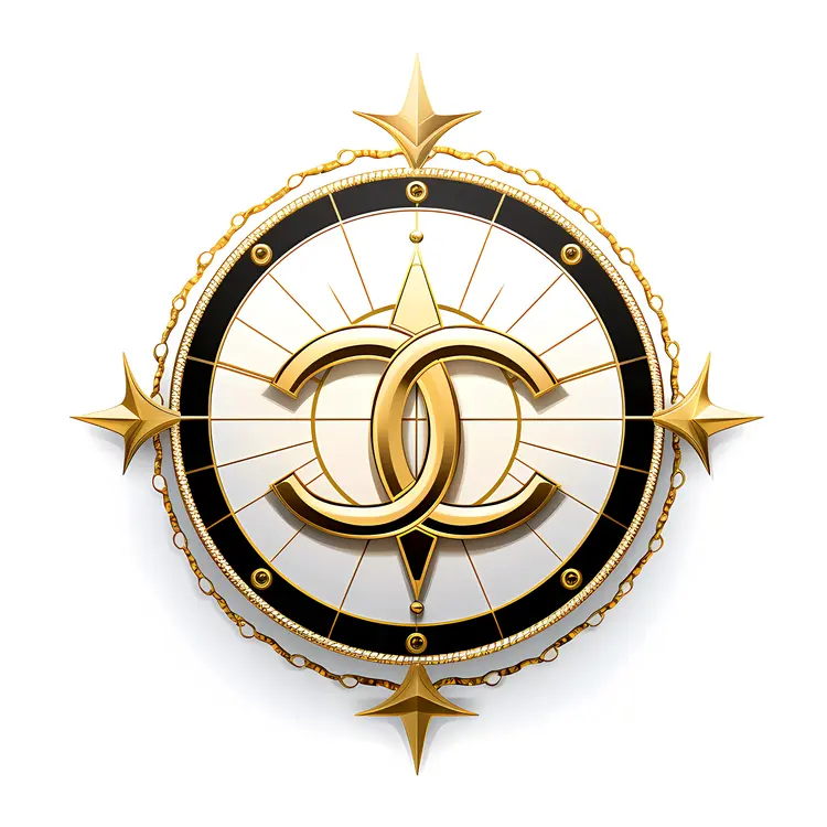 Gold Compass Logo with Elegant Design