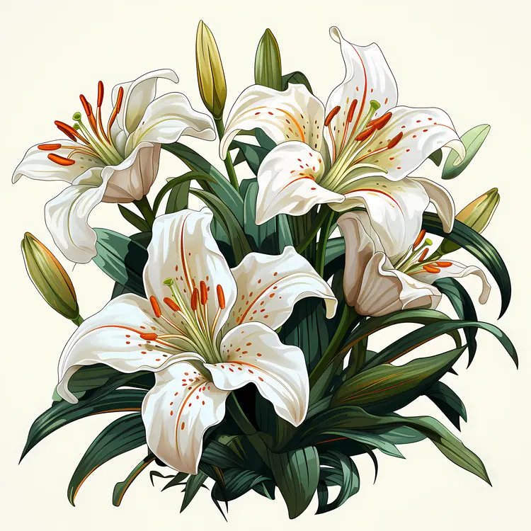 Charming White Lilies Display