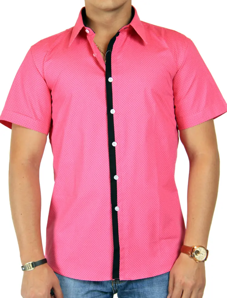 Pink Short Sleeve Casual Shirt