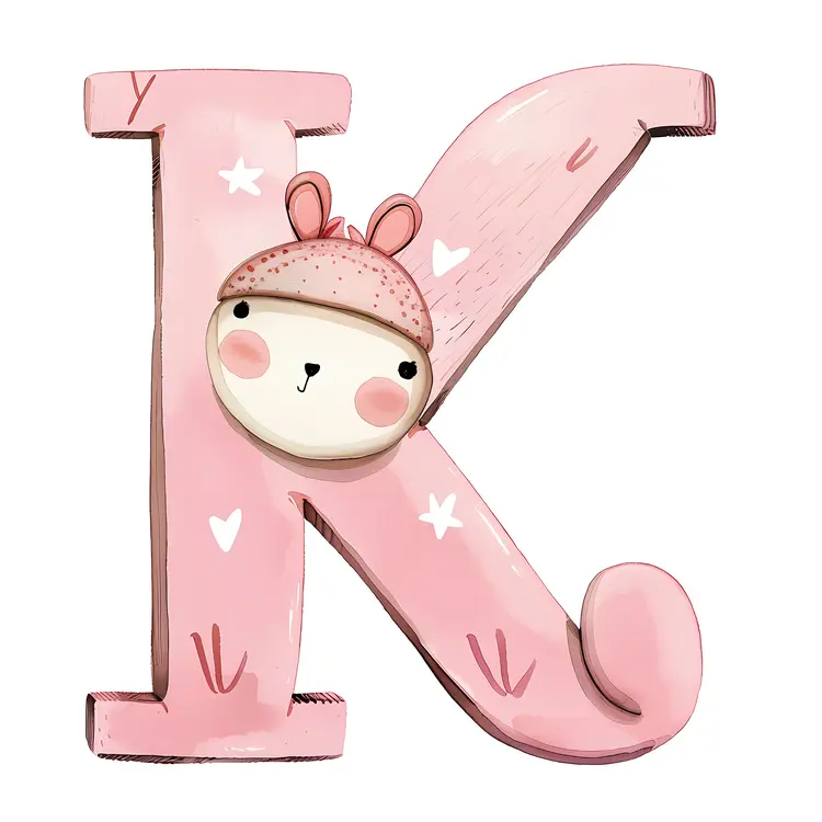 Pink Letter K with Animal
