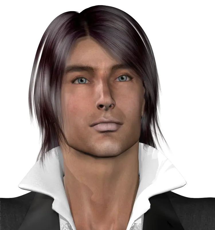 Digital Portrait of a Man with Dark Hair