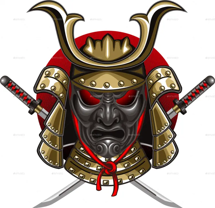 Samurai Mask with Swords