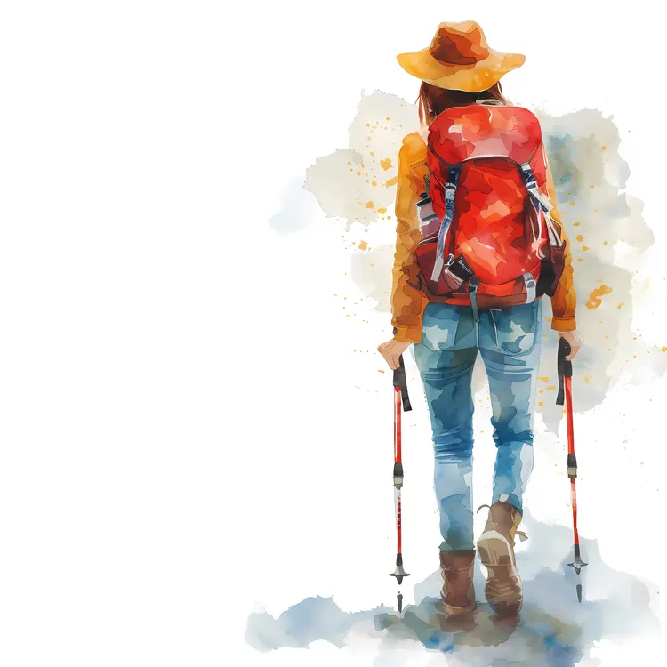Hiker with Red Backpack