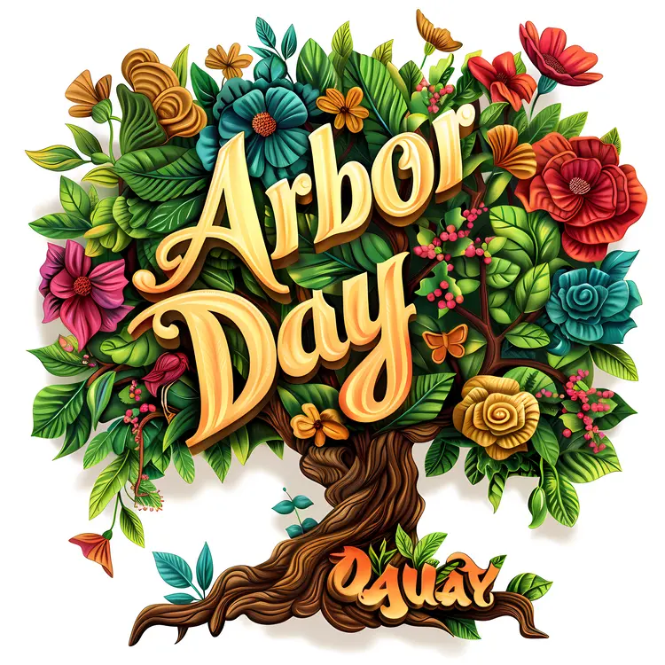 Arbor Day Celebration with Colorful Flowers