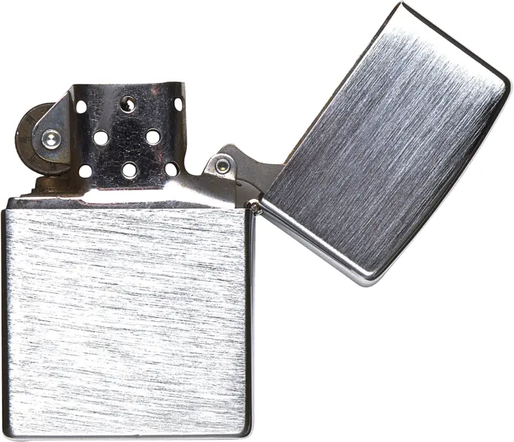 Silver Metal Lighter Open