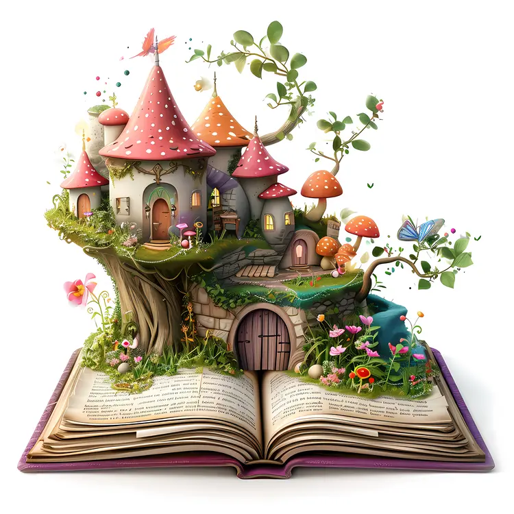 Whimsical Fairy House on a Book