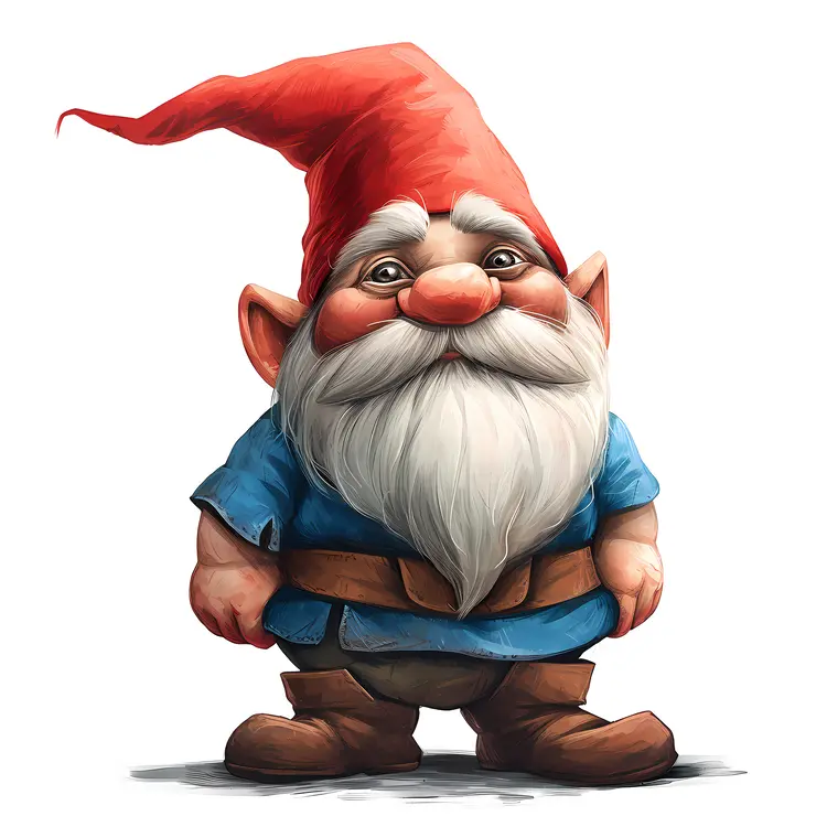 Garden Gnome with Blue Shirt