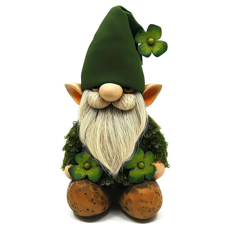 Green Gnome with Flower Hat