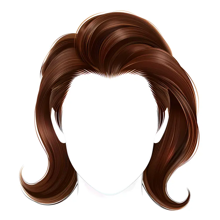 Brown Wavy Hair Illustration