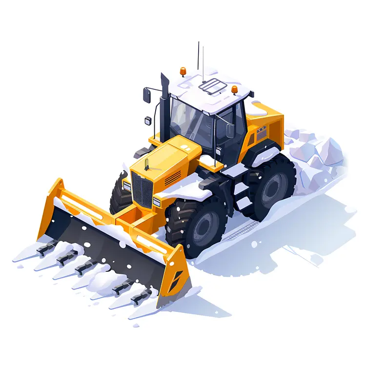 Yellow Snow Plow in Action