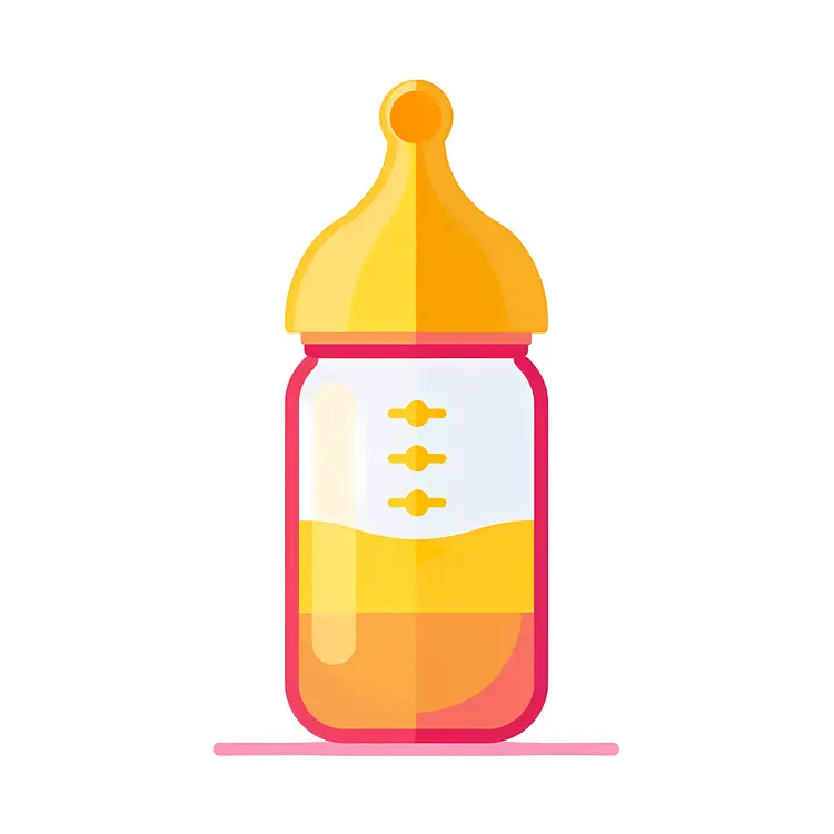 Yellow Baby Bottle for Infant Feeding
