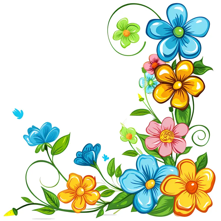Colorful Cartoon Flowers