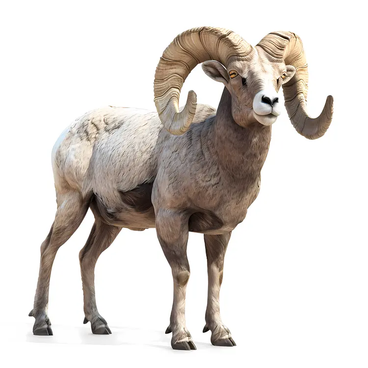 Ram with Prominent Horns