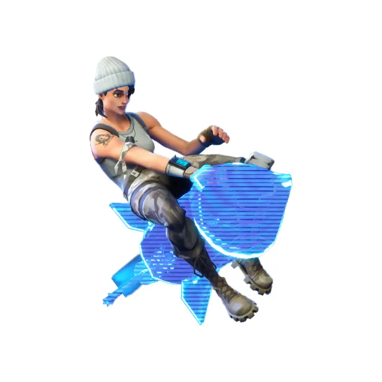 Female Soldier on Holographic Bike in Fortnite