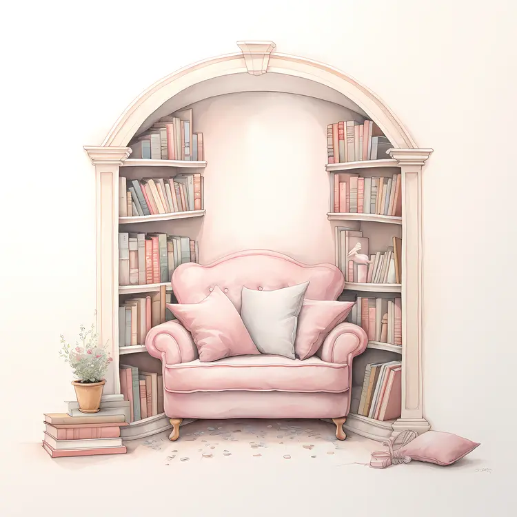 Pastel Cozy Bookshelf Chair