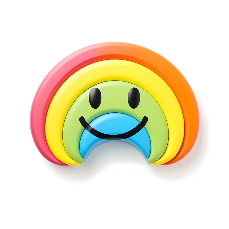 Colorful Rainbow with Smiley Face Illustration