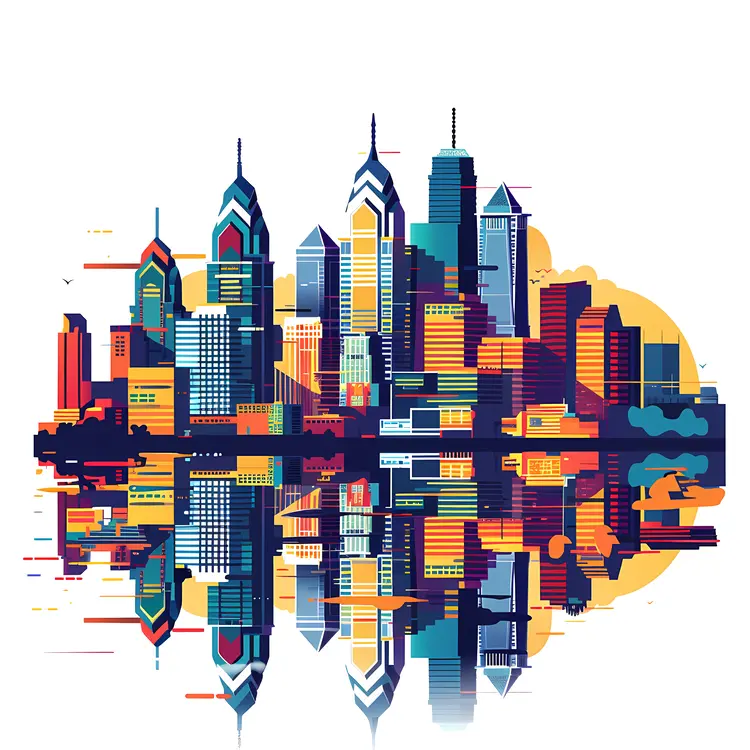 Reflective Philadelphia Skyline