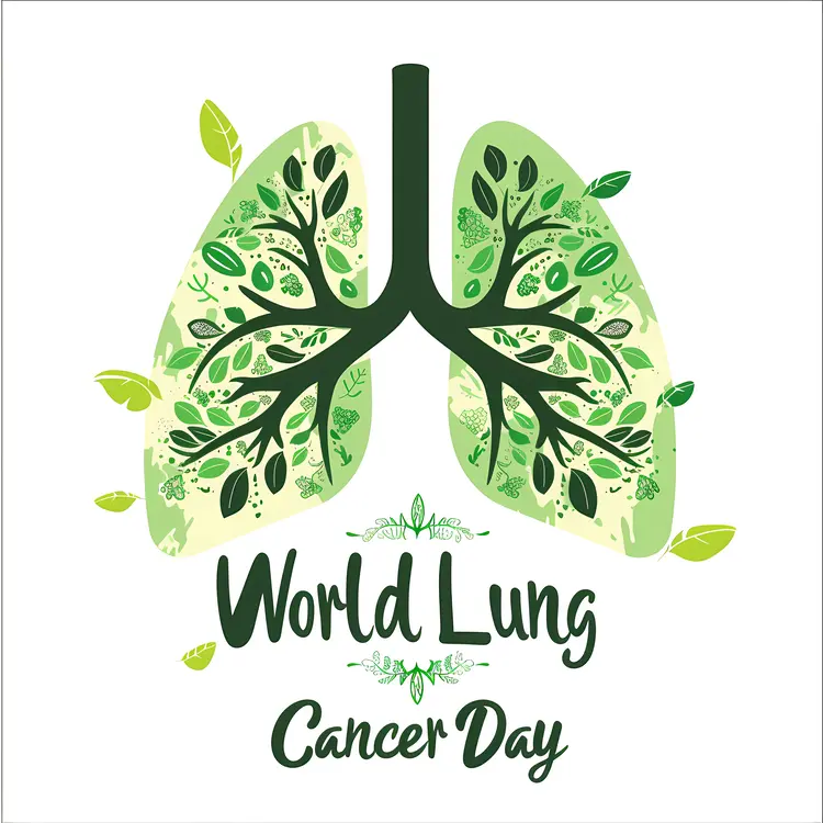 World Lung Cancer Day Green Lungs Illustration