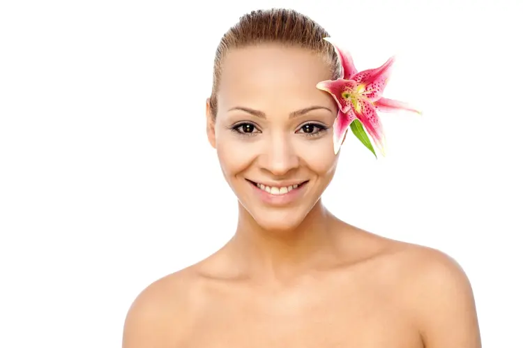 Woman with Flower in Hair