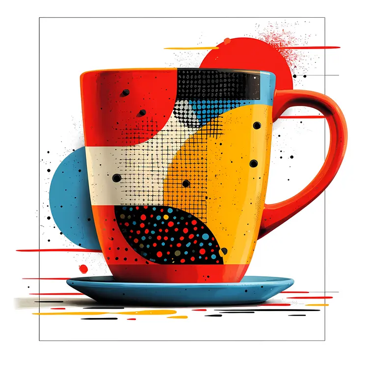 Colorful cup with abstract design