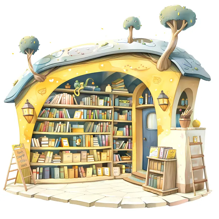 Cute Bookstore with Trees