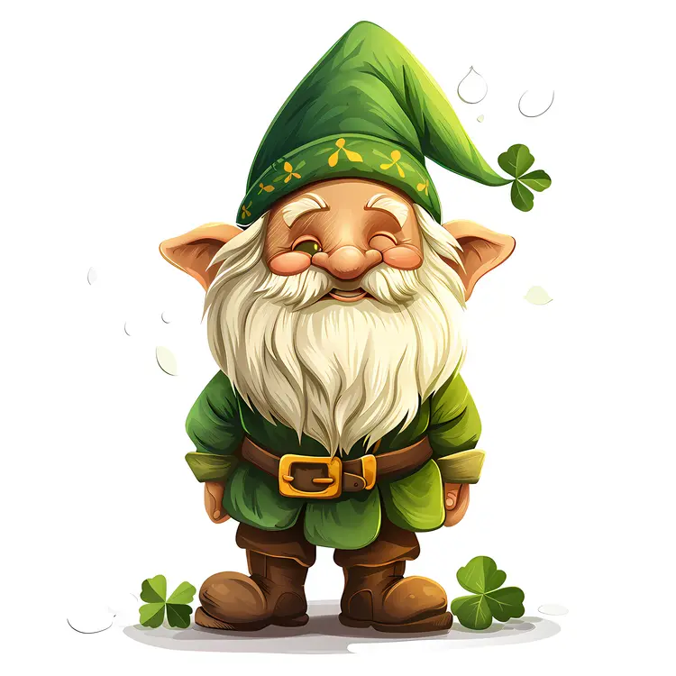 Green Gnome with Clover