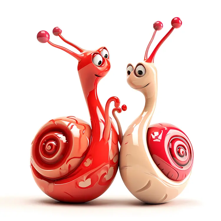 Cartoon Snails in Love